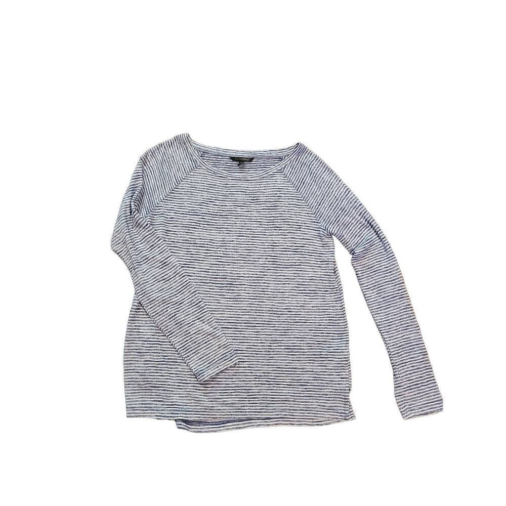 Banana Republic Woven Modal Boat Neck Top Stripe Blue Women's Small